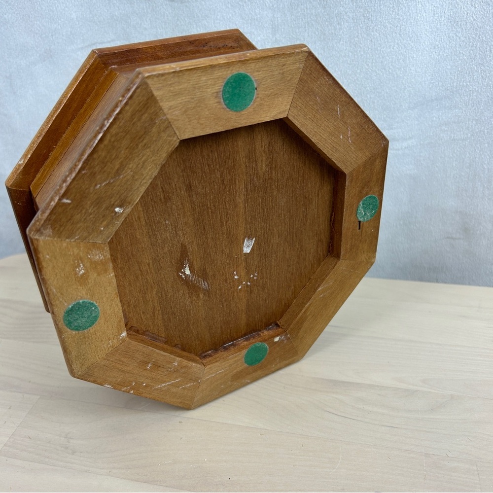 Floral Stained Glass Wooden Jewellery Box 7"x7" - Picture 3 of 5